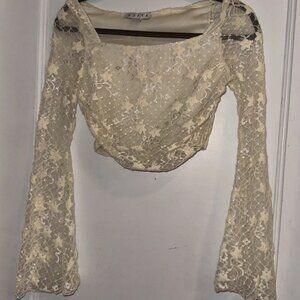 HYFVE Cream White Lace Corset Crop Top Women’s XS